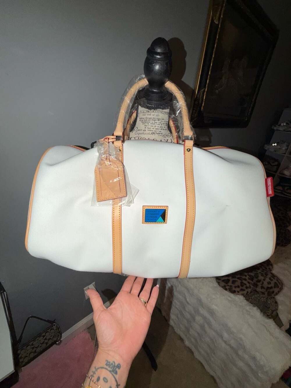 RARE Vintage Dooney & Bourke RFK Human Rights Medium Duffle Bag NWT